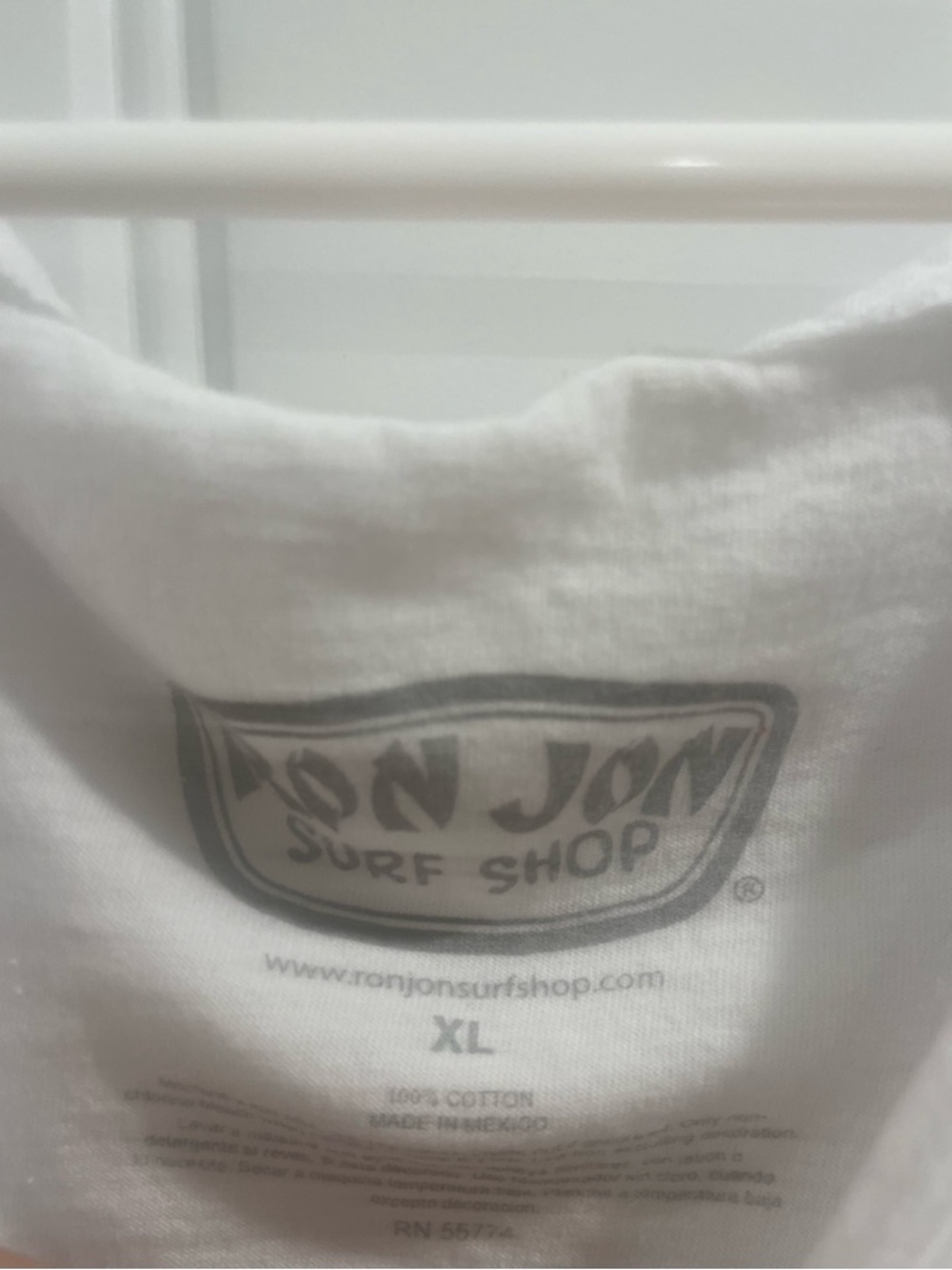 Ron Jon White Tank Top with Blue Surf Shop Logo and Tan Palms Size XL - Picture 4 of 5